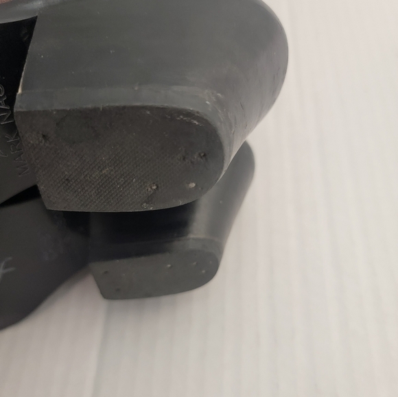 Mark Nason Leather Siren Boots  Sz 7 Harness Distressed Squared Toe Brown - Picture 9 of 12